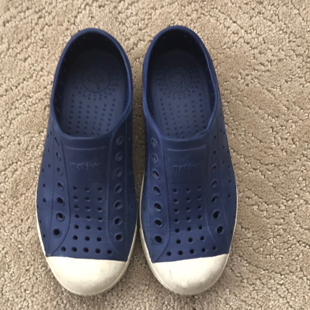 Kid’s Blue Native shoes.